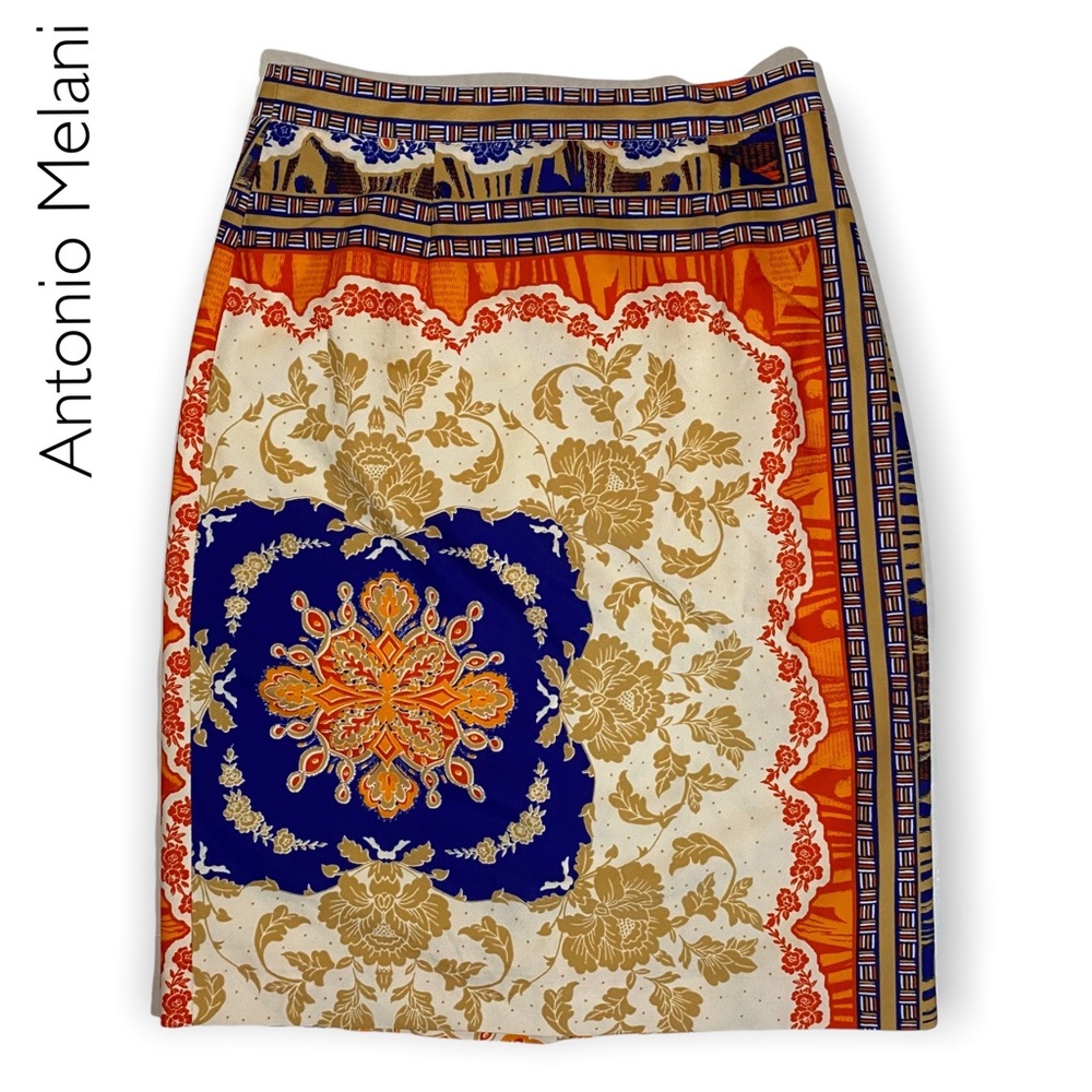 Antonio Melani Nuria Scarf Print Pencil Skirt Size 0